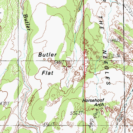 Topographic Map of Butler Flat, UT