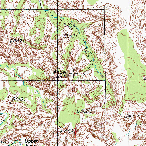 Topographic Map of Angel Arch, UT