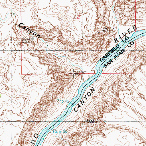 Topographic Map of Range Canyon, UT