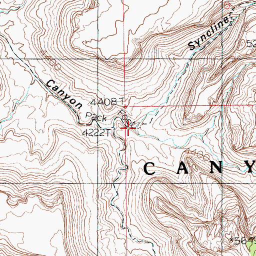 Topographic Map of Syncline Valley, UT