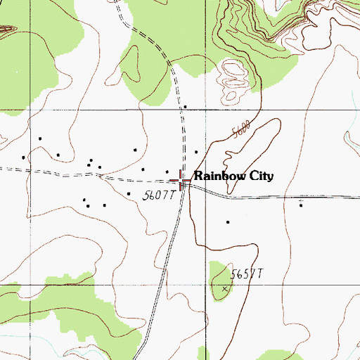 Topographic Map of Rainbow City, UT