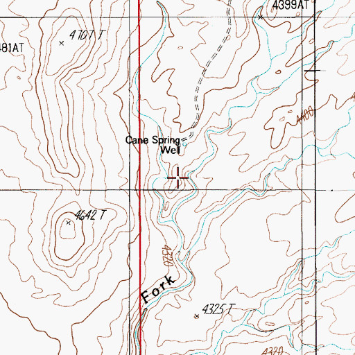 Topographic Map of Cane Spring Well, UT