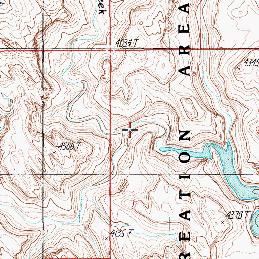 Topographic Map of Middle Fork Ticaboo Creek, UT