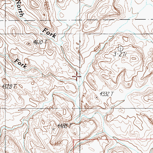 Topographic Map of North Fork Ticaboo Creek, UT
