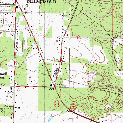Topographic Map of Lott, AL