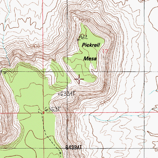 Topographic Map of Pickrell Mesa, UT