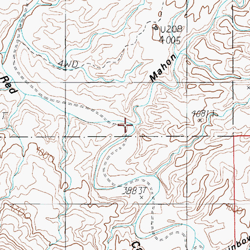 Topographic Map of Mahon Canyon, UT