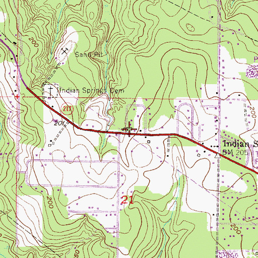 Topographic Map of Lott Road Assembly of God Church, AL
