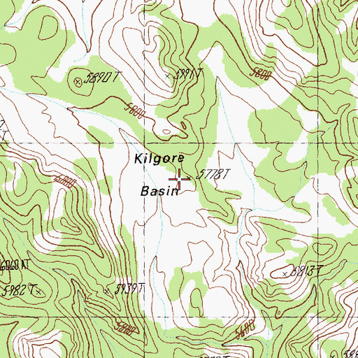 Topographic Map of Kilgore Basin, UT