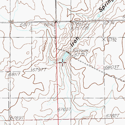 Topographic Map of Iron Springs Dam, UT