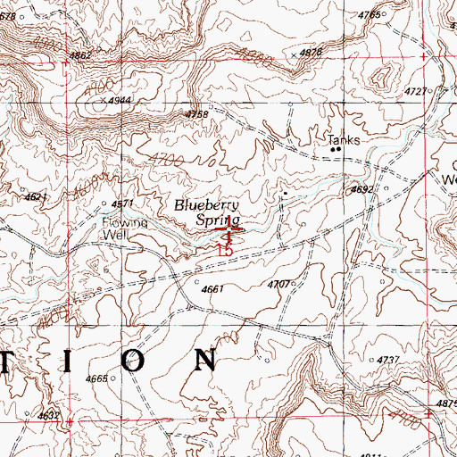 Topographic Map of Blueberry Spring, UT