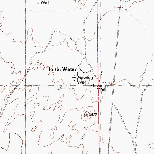 Topographic Map of Little Water, UT