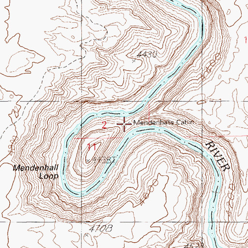 Topographic Map of Mendenhalls Cabin, UT
