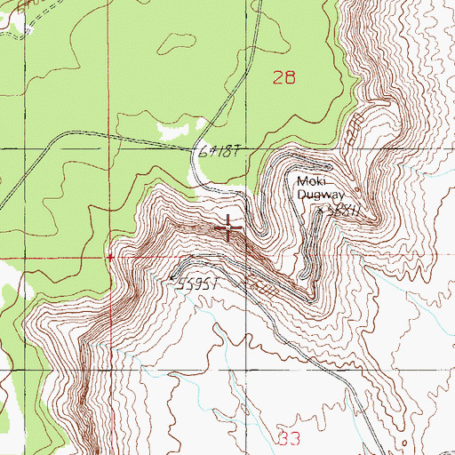Topographic Map of Moki Dugway, UT