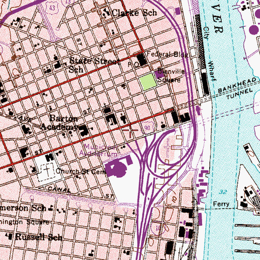 Topographic Map of M F Tucker School (historical), AL