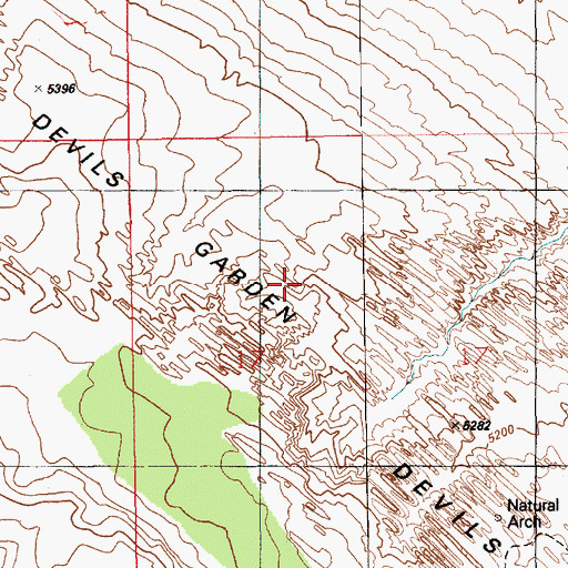 Topographic Map of Aladdins Lamp Arch, UT