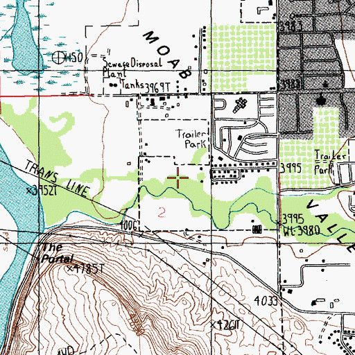 Topographic Map of Allen Memorial Hospital Heliport, UT