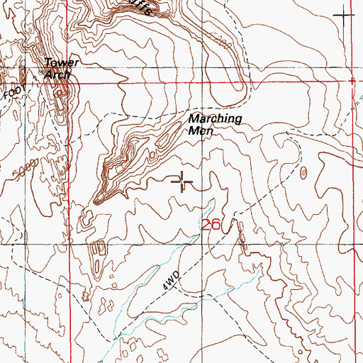 Topographic Map of Anniversary Arch, UT