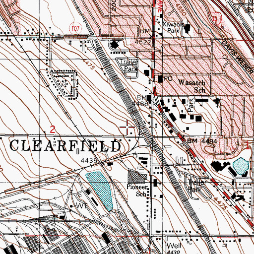 Topographic Map of Antelope School, UT