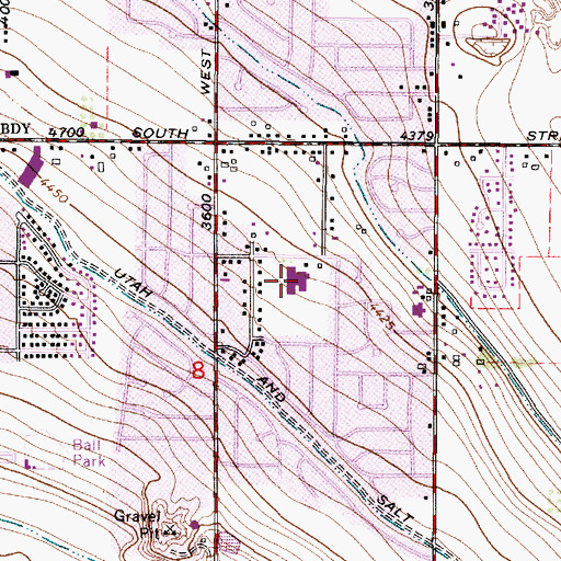 Topographic Map of Arcadia Elementary School, UT