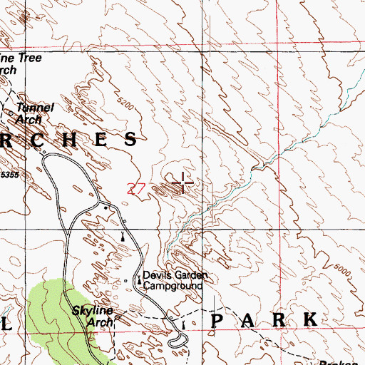 Topographic Map of Arch de Triumphe, UT