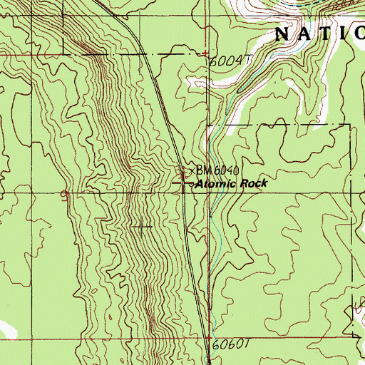 Topographic Map of Atomic Rock, UT