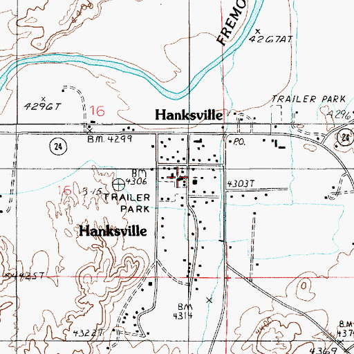 Topographic Map of BLM Office-Hanksville, UT
