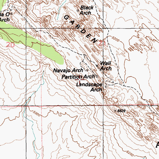 Topographic Map of Bat Guano Arch, UT