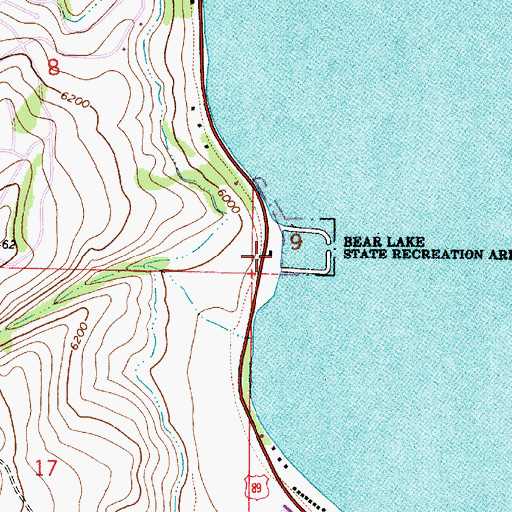 Topographic Map of Bear Lake Marina Campground, UT