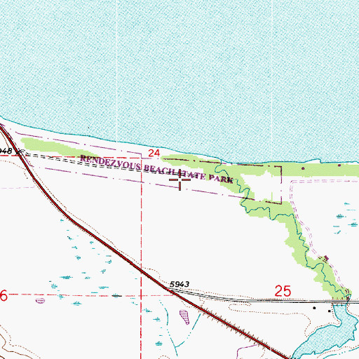 Topographic Map of Bear Lake Rendezvous Beach Campground, UT