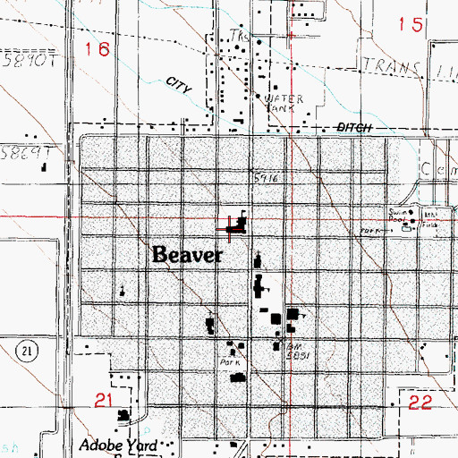 Topographic Map of Belknap School, UT