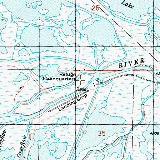 Topographic Map of Bear River National Migratory Bird Refuge (historical), UT