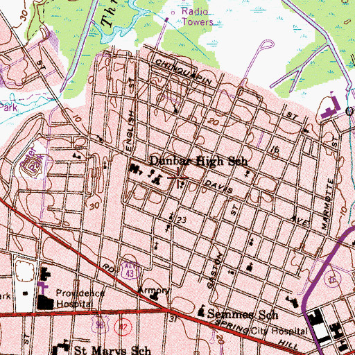 Topographic Map of Martin Luther Lutheran Church, AL