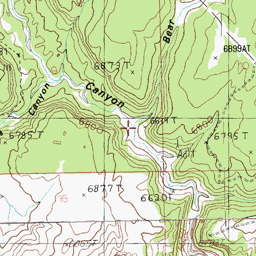 Topographic Map of Bear Trap Canyon, UT