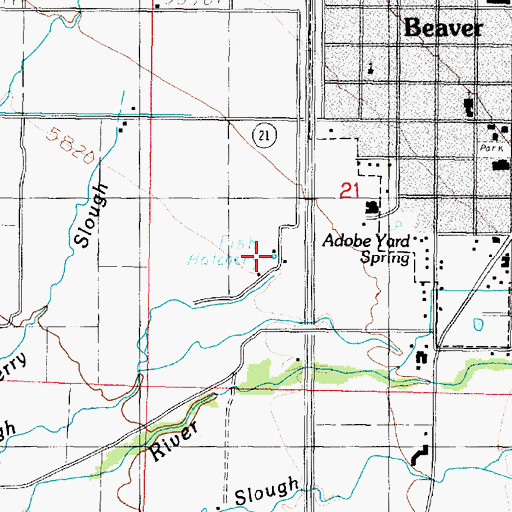 Topographic Map of Beaver Fish Hatchery, UT