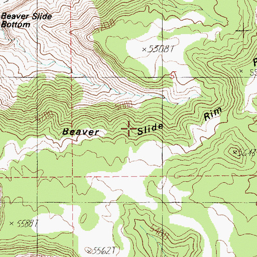 Topographic Map of Beaver Slide Rim, UT