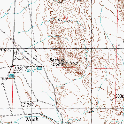Topographic Map of Beehive Dome, UT