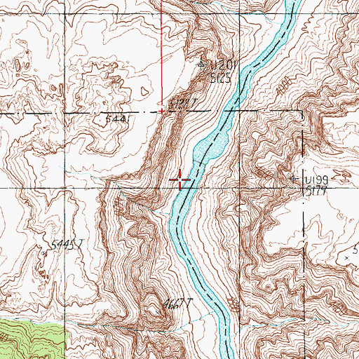 Topographic Map of Big Drop Rapids, UT