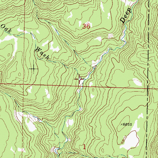 Topographic Map of Big Oak Wash, UT