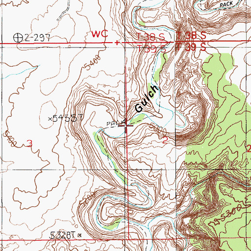 Topographic Map of Big Pour Off Spring, UT