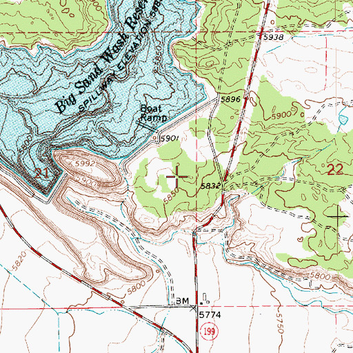 Topographic Map of Big Sand Lake Campground, UT