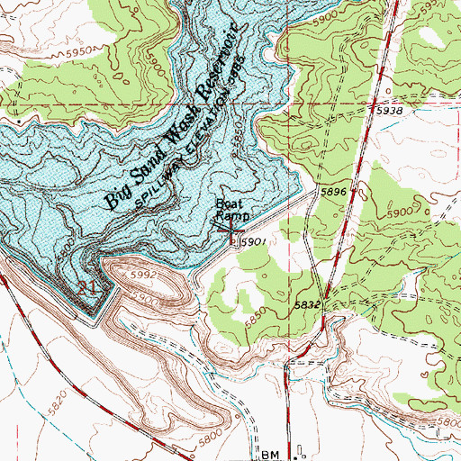 Topographic Map of Big Sand State Park, UT