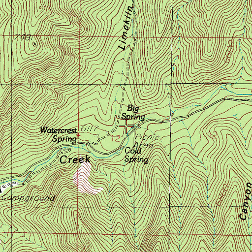 Topographic Map of Big Spring, UT