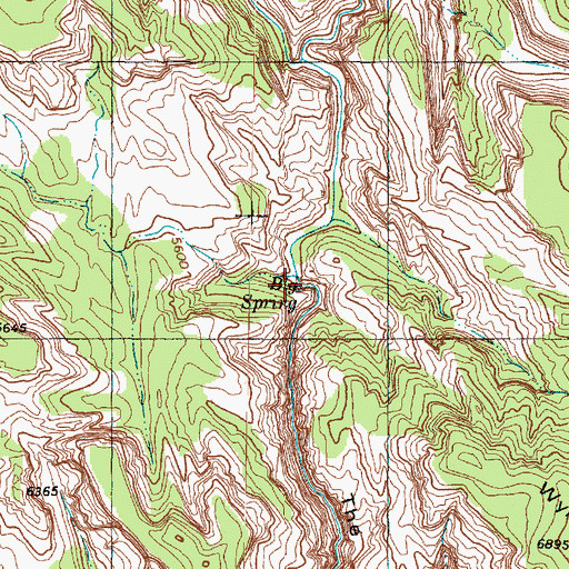 Topographic Map of Big Spring, UT