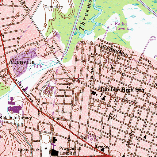 Topographic Map of Solid Rock Church of God In Christ, AL