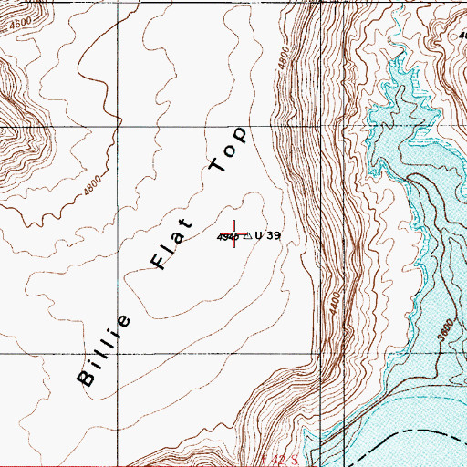 Topographic Map of Billie Flat Top, UT