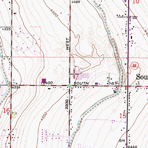 Topographic Map of Bingham High School, UT