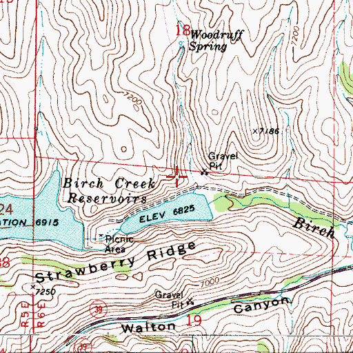 Topographic Map of Birch Creek Campground, UT