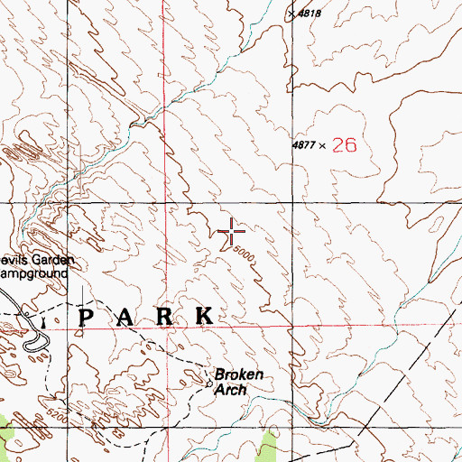 Topographic Map of The Biscuits, UT