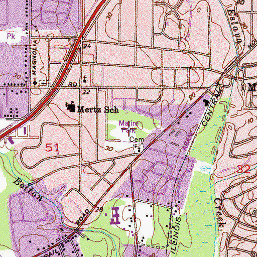 Topographic Map of Matire Park, AL